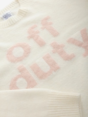 Bath & Body Works Cream Off Duty Knitted Crew Neck Jumper - Image 7 of 8