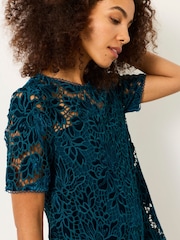 Azul azul-petróleo - Vestido de renda FatFace - Imagem 3 de 5