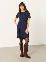 marine - Robe FatFace en jersey Fleuri - Image 1 de 4