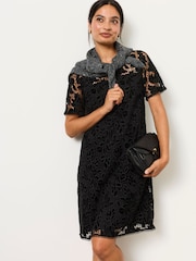 FatFace Simone Black Petite Lace Dress - Image 3 of 6