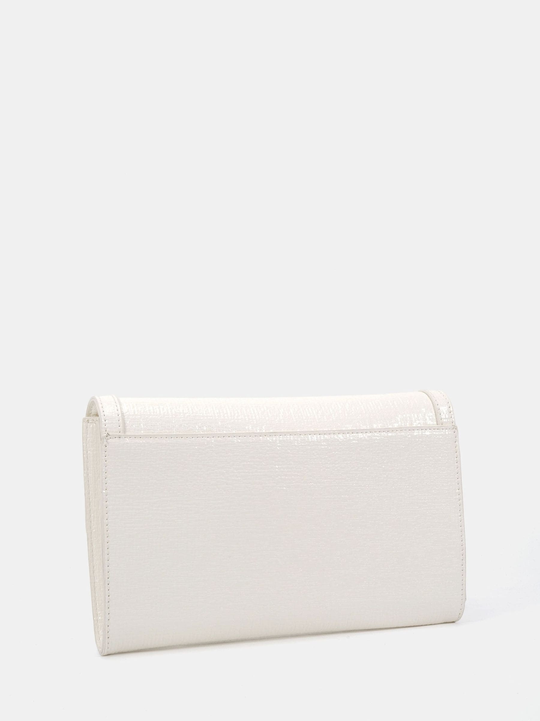 Buy Novo White Angel Hardware Detail Chain Clutch Bag from the