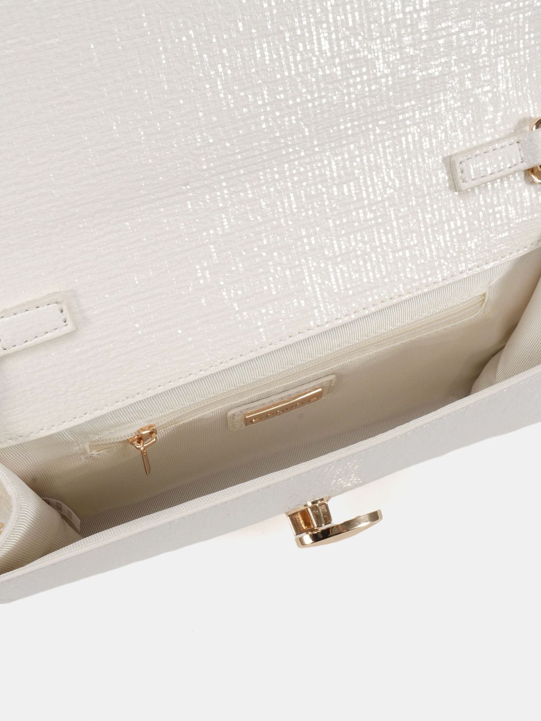Buy Novo White Angel Hardware Detail Chain Clutch Bag from the