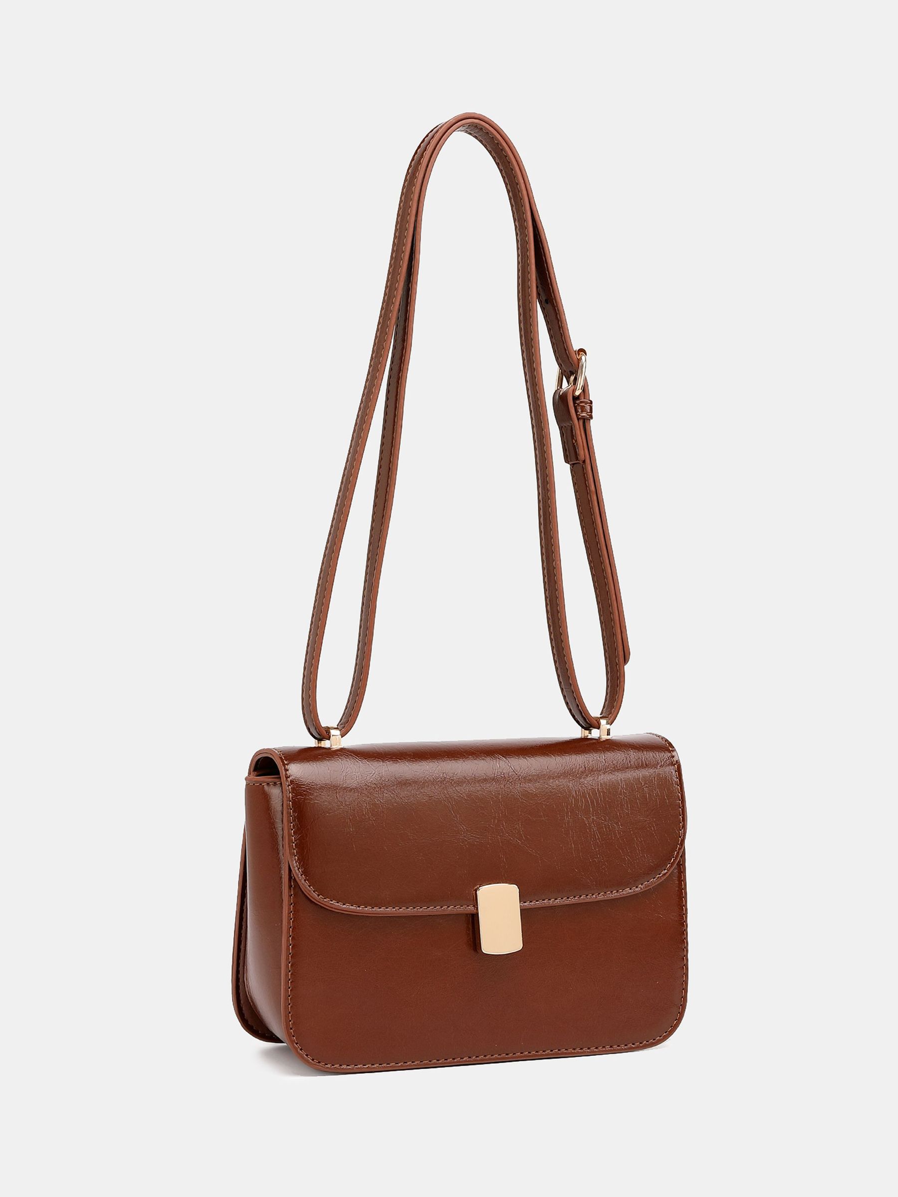 Buy Novo Brown Argentina Hardware Cross-Body Adjustable Bag from
