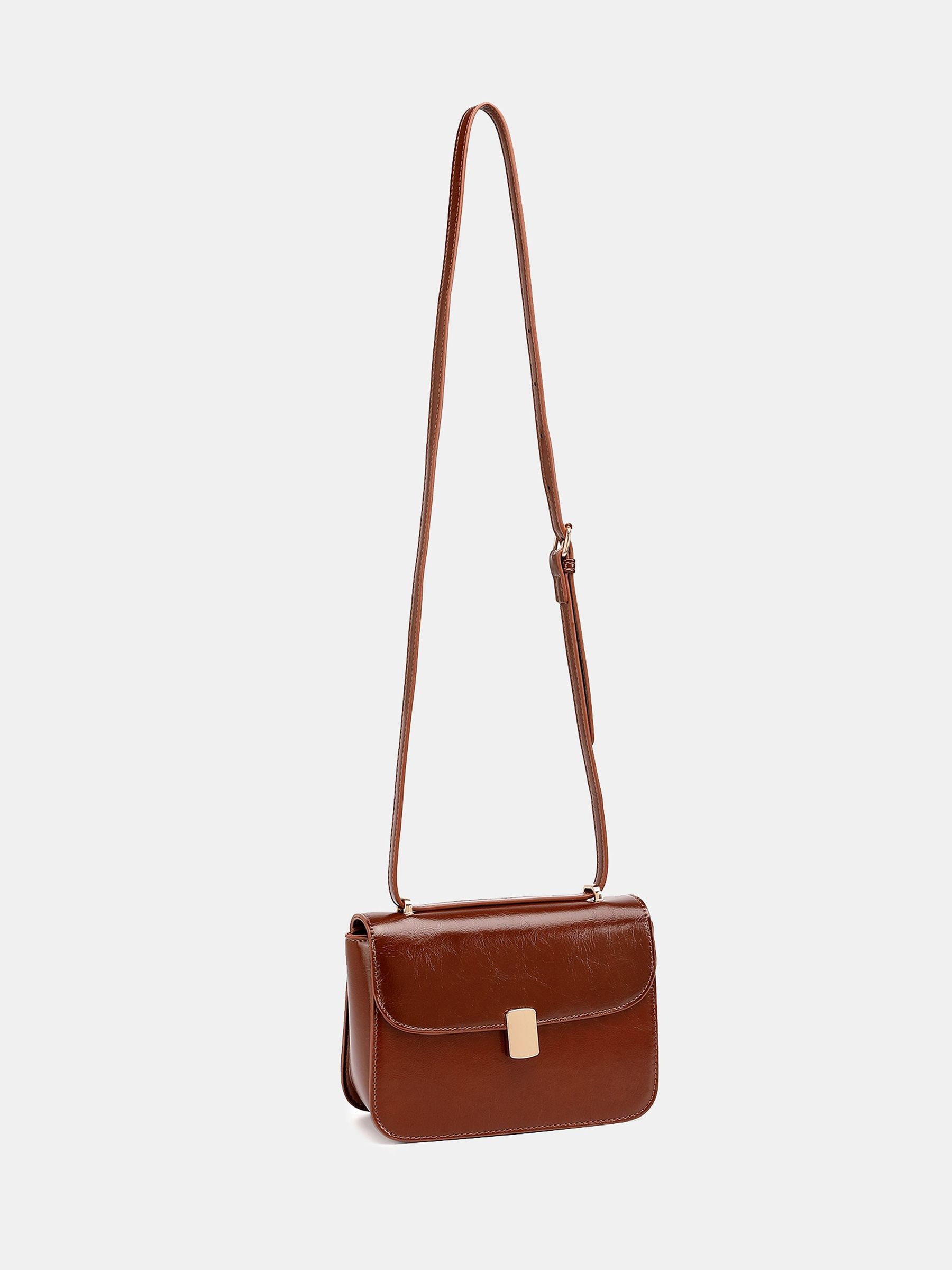 Buy Novo Brown Argentina Hardware Cross-Body Adjustable Bag from