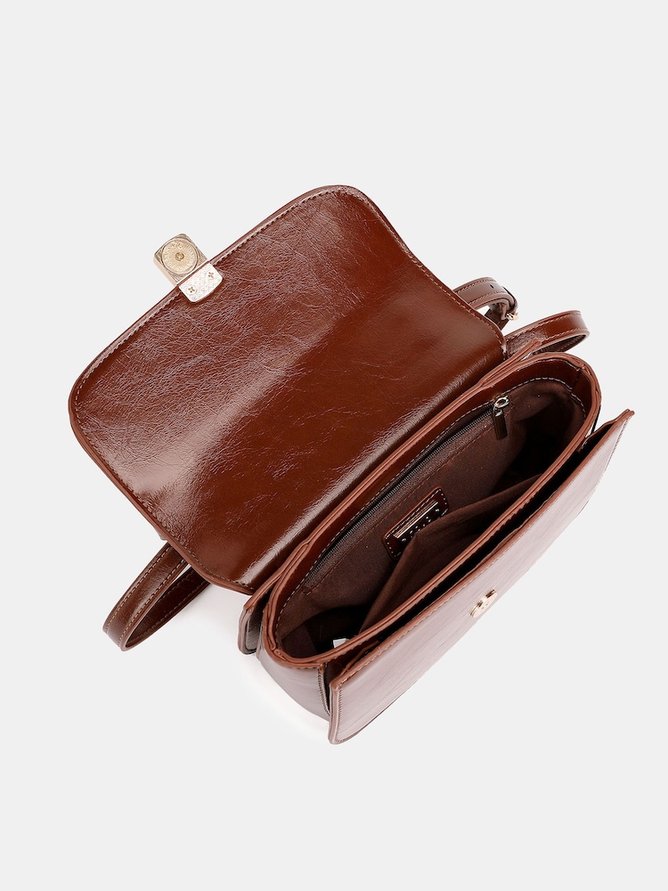 Novo Brown Argentina Hardware Cross-Body Adjustable Bag - Image 5 of 5