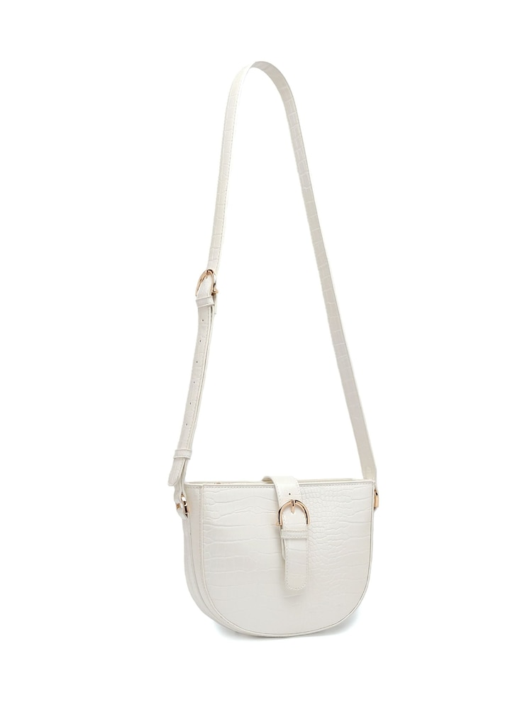 Novo White Amalfi Buckle Cross Body Bag - Image 2 of 4