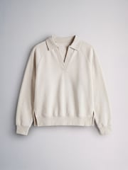 The Set 2 Pack Trophy Neck Maternity Sweat Tops Navy Blue/Oat - Image 2 of 6