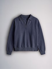 The Set 2 Pack Trophy Neck Maternity Sweat Tops Navy Blue/Oat - Image 3 of 6