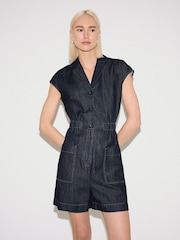 Jigsaw Blue Denim Lyocell Playsuit - Image 1 of 5