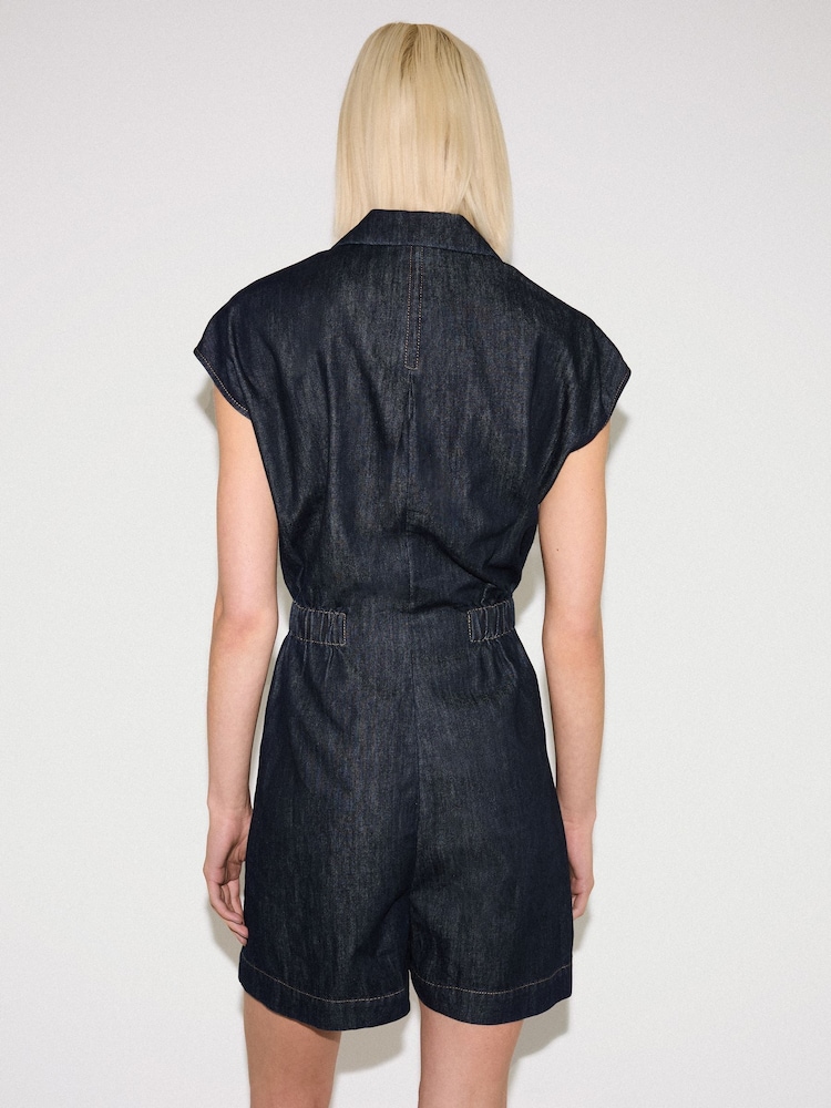 Jigsaw Blue Denim Lyocell Playsuit - Image 2 of 5