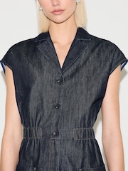 Jigsaw Blue Denim Lyocell Playsuit - Image 3 of 5