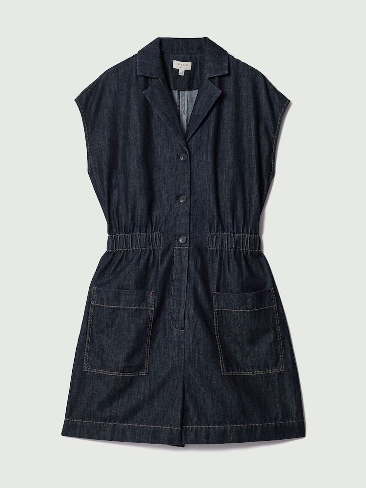 Jigsaw Blue Denim Lyocell Playsuit - Image 5 of 5