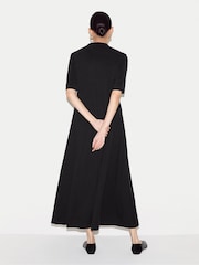 Jigsaw Black Modal Cupro Trapeze Maxi Dress - Image 4 of 5