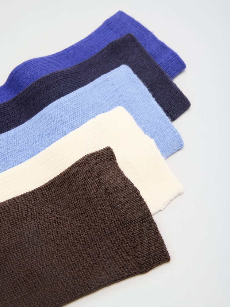 Friends Like These Cobalt Blue Ribbed Cotton Socks 5 Pack - Image 2 of 4