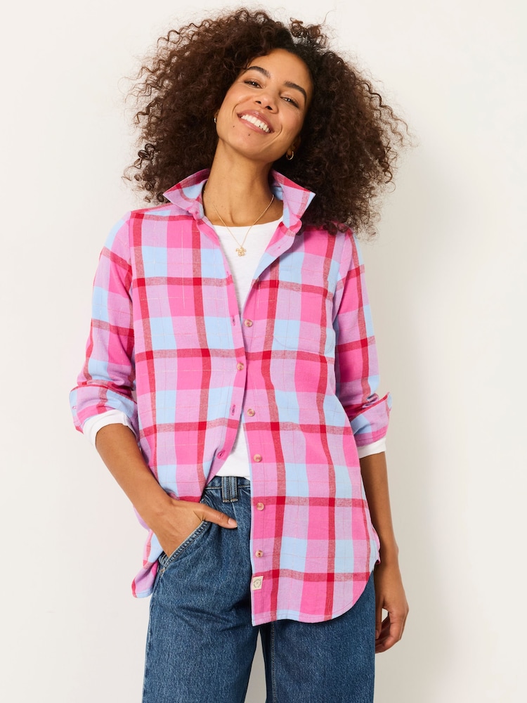 FatFace Olivia Pink Petite Check Shirt - Image 1 of 6 FatFace Olivia Pink Petite Check Shirt - Image 1 of 6
