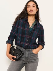 FatFace Olivia Navy Petite Check Shirt - Image 1 of 6