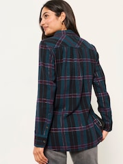 FatFace Olivia Navy Petite Check Shirt - Image 2 of 6
