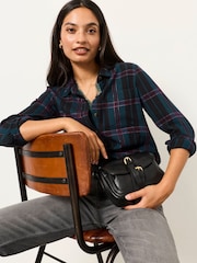 FatFace Olivia Navy Petite Check Shirt - Image 3 of 6