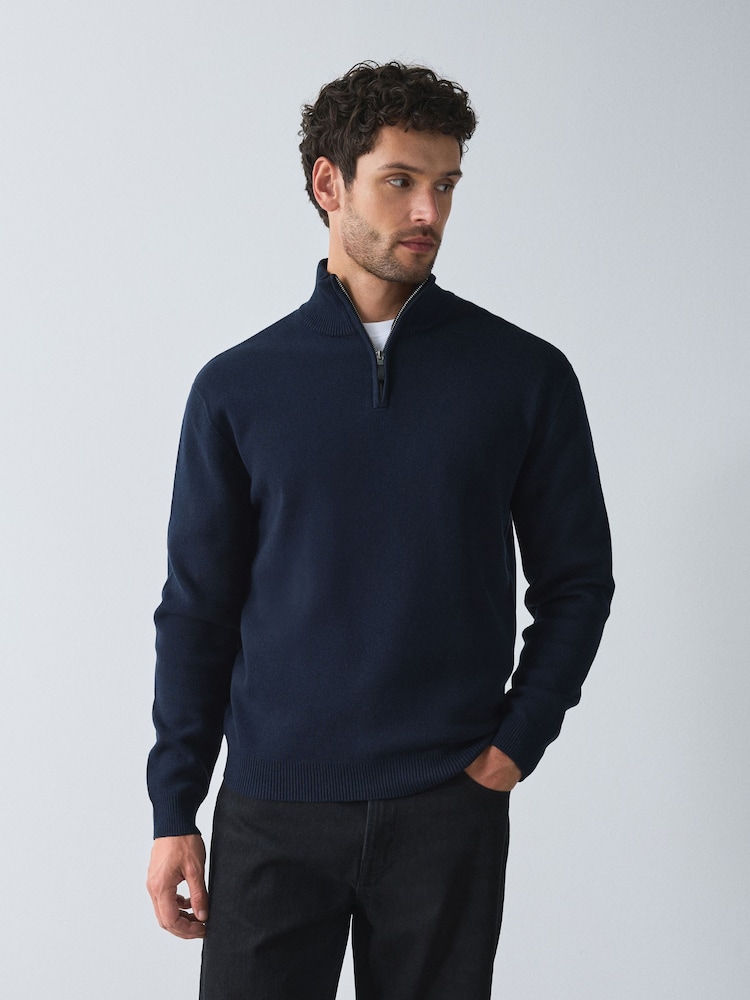 Black/Navy Quarter Zip Jumpers 2 Pack - Image 1 of 13 Black/Navy Quarter Zip Jumpers 2 Pack - Image 1 of 13