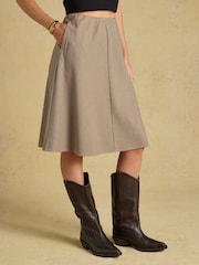 Joules Avery Brown Houndstooth Short Panel Skirt - Image 1 of 6