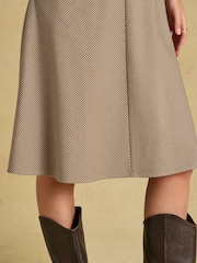 Joules Avery Brown Houndstooth Short Panel Skirt - Image 5 of 6