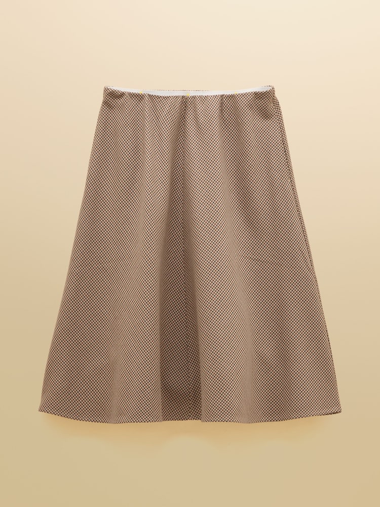 Joules Avery Brown Houndstooth Short Panel Skirt - Image 6 of 6 Joules Avery Brown Houndstooth Short Panel Skirt - Image 6 of 6