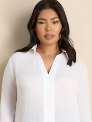 Live Unlimited White Split Front Crinkle Tunic - Image 5 of 6