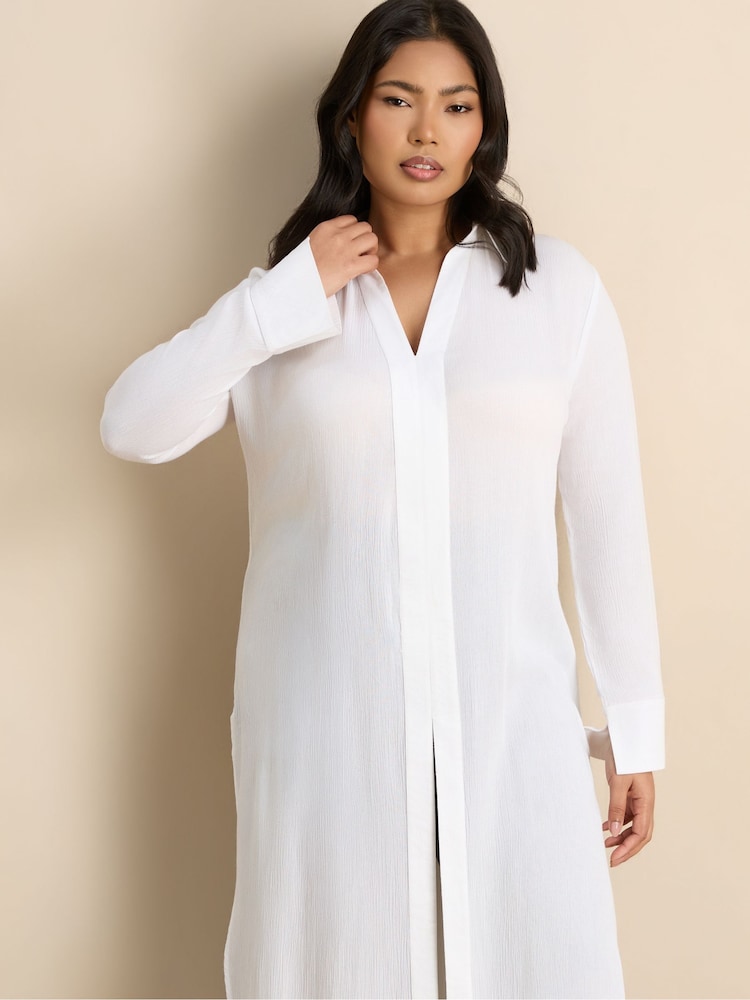 Live Unlimited White Split Front Crinkle Tunic - Image 6 of 6