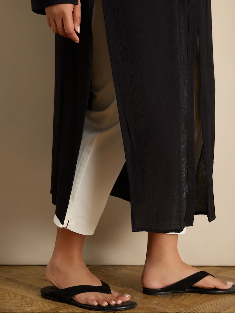 Live Unlimited Black Split Front Crinkle Tunic - Image 5 of 5 Live Unlimited Black Split Front Crinkle Tunic - Image 5 of 5