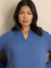 Live Unlimited Blue Split Front Crinkle Tunic - Image 5 of 5