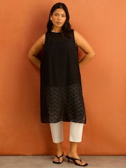 Live Unlimited Black Geo Print Slash Neck Tunic - Image 6 of 6