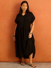 Live Unlimited Black Pleated Midi Dress - Image 1 of 6