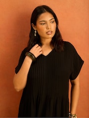 Live Unlimited Black Pleated Midi Dress - Image 2 of 6