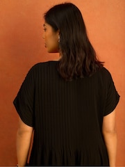 Live Unlimited Black Pleated Midi Dress - Image 3 of 6