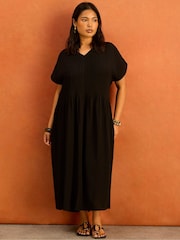 Live Unlimited Black Pleated Midi Dress - Image 4 of 6