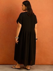 Live Unlimited Black Pleated Midi Dress - Image 5 of 6