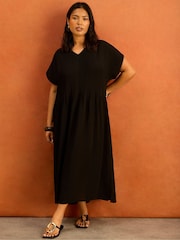 Live Unlimited Black Pleated Midi Dress - Image 6 of 6