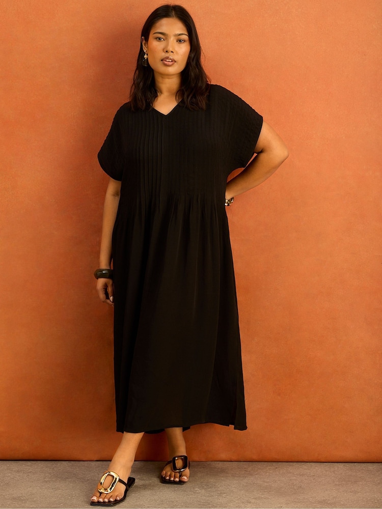 Live Unlimited Black Pleated Midi Dress - Image 6 of 6