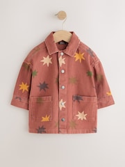 Rust Brown All Over Print Stars Twill Printed Overshirt (3mths-7yrs) - Image 1 of 5