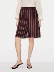 Jigsaw Brown Pinstripe Bermuda Shorts - Image 1 of 5
