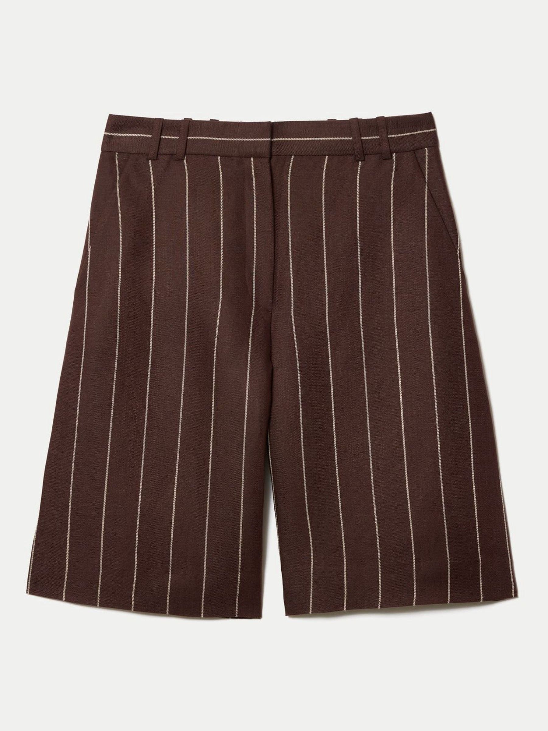 Buy Jigsaw Brown Pinstripe Bermuda Shorts from Next USA