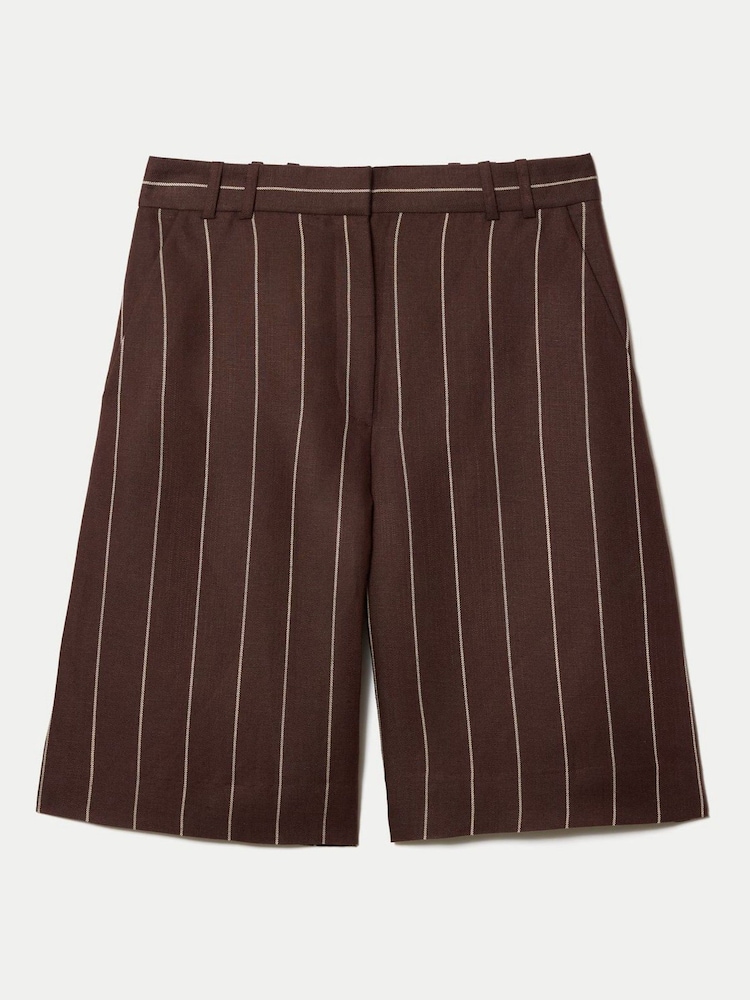 Jigsaw Brown Pinstripe Bermuda Shorts - Image 5 of 5