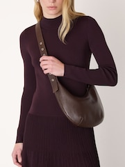 Whistles Brown Small Sia Curved Crossbody Bag - Image 5 of 5