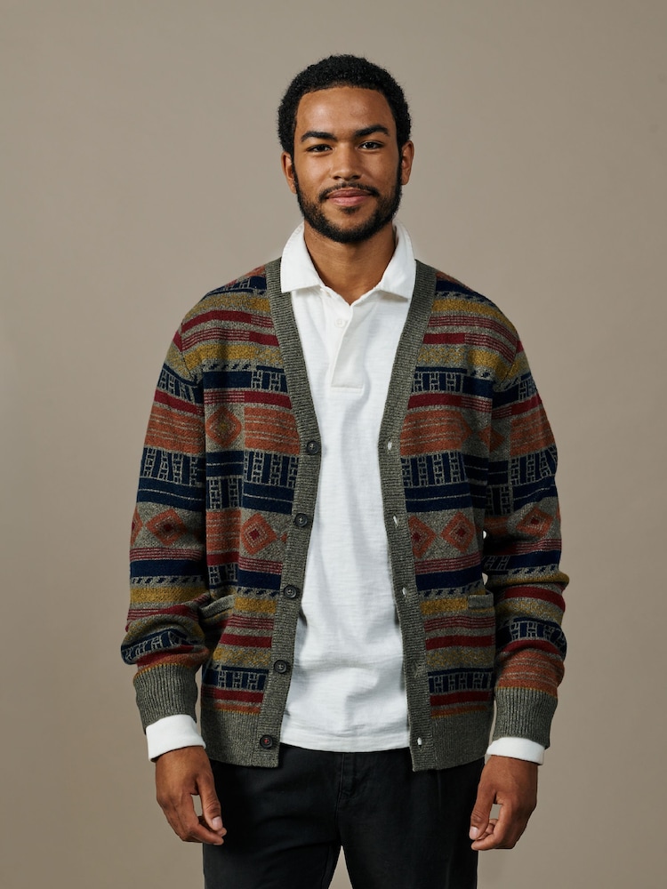Aubin Green Baysdale Pattern Cardigan - Imagen 1 de 4