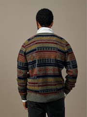 Aubin Green Baysdale Pattern Cardigan - Imagen 2 de 4