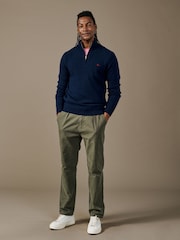 Aubin Blue Pepper Lambswool Zip Neck Jumper - Image 4 of 5
