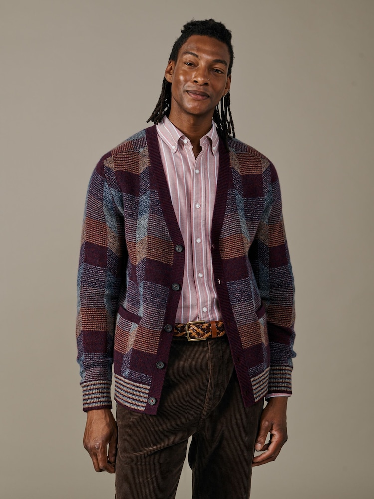 Aubin Red Fournier Abstract Cardigan - Image 1 of 4 Aubin Red Fournier Abstract Cardigan - Image 1 of 4