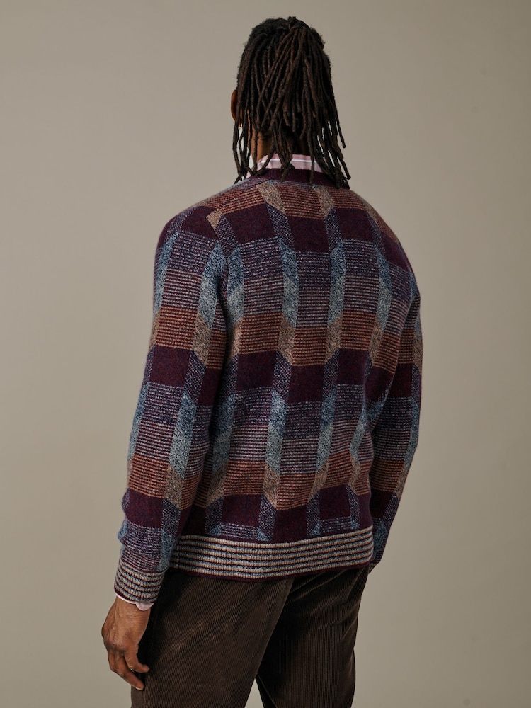 Aubin Red Fournier Abstract Cardigan - Image 2 of 4 Aubin Red Fournier Abstract Cardigan - Image 2 of 4