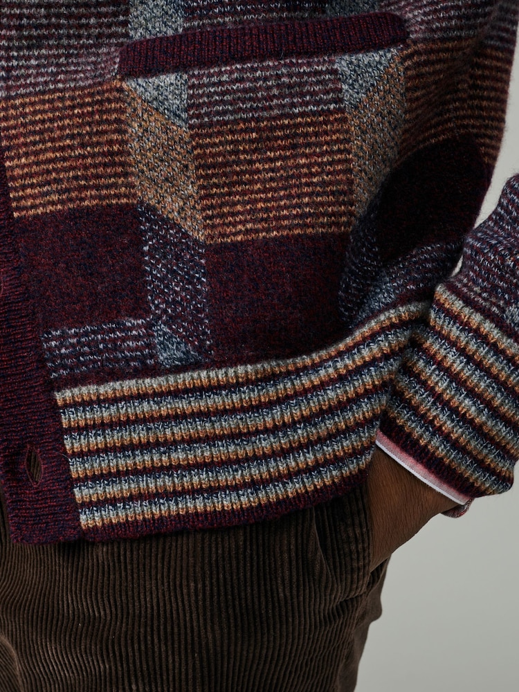 Aubin Red Fournier Abstract Cardigan - Image 4 of 4 Aubin Red Fournier Abstract Cardigan - Image 4 of 4