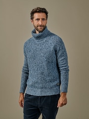 Aubin Blå Caster Donegal Rollneck Jumper - Bild 1 av 5